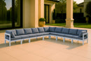 Nizuc - Outdoor Patio 10 Piece Modular Sectional With White Frame
