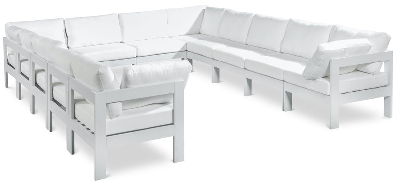 Nizuc - Outdoor Patio 12 Piece Modular Sectional With White Frame