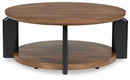 Kraeburn - Round Cocktail Table - Brown / Black