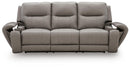 Real Moments - Power Reclining Sofa With Audio Seating - Ash