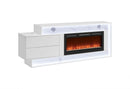Kira - 87" Entertainment Unit With Bluetooth Speaker And LED - White
