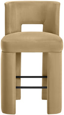 Zuno - Velvet Performance Fabric Upholstered Bar Stool (Set of 2)