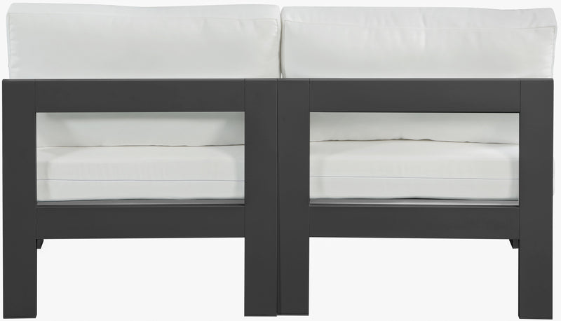 Nizuc - Outdoor Patio 2 Seat Armless Modular Sofa With Gray Frame