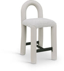 Amari - Vegan Leather and Boucle Fabric Stool