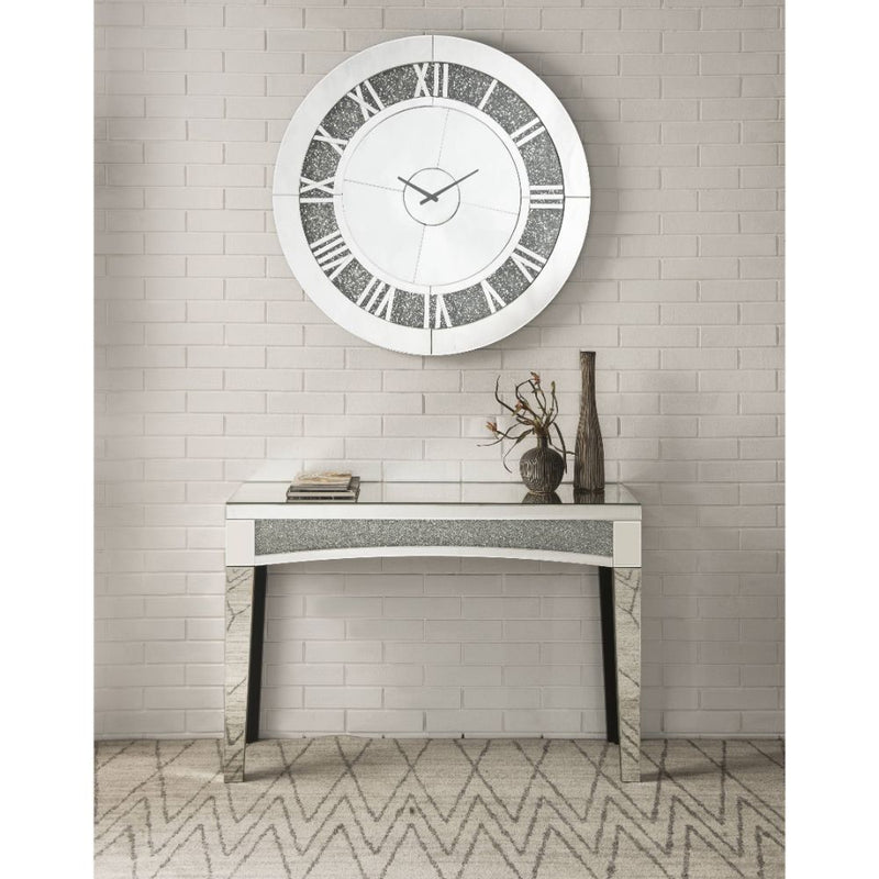 Noralie - 39" Wall Clock - Mirrored & Faux Diamonds