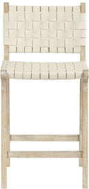 Entwine - Vegan Leather Upholstered Counter Stool - Painted Natural