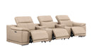2679 - Genuine Leather Sofa With 3 Power Recliners & Dual Storage Consoles