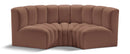 Arc - Faux Leather 3 Piece Modular U-Shaped Sofa