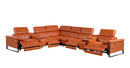 1246 - 8-Piece L-Shaped Modular Power Reclining Sectional With 4 Power Recliners And Power Headrests
