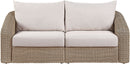 Seacrest - Olefin Water Resistant Fabric And Wicker 2 Piece Outdoor Patio Modular Loveseat