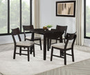 Catley - 5 Piece Round Drop Leaf Dining Table Set - Dark Coffee