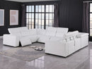 1208 - 8 Piece U Shaped Leather Sectional With 4 Power Recliners & Power Headrests
