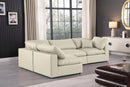 Comfy - 4 Piece Faux Leather Modular Armless Sectional