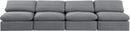 Indulge - Velvet 4 Seat Modular Armless Sofa