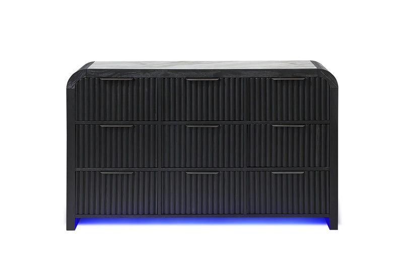 Beckett - Dresser With LED - Black / White
