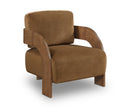 Cedra - Velvet Performance Fabric Upholstered Accent Chair - Brown Frame