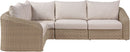 Seacrest - Olefin Water Resistant Fabric And Wicker 4 Piece Outdoor Patio Modular Sectional