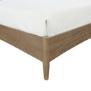 Santos - Vegan Leather Headboard And Wood Bed - Waxed Brown Frame
