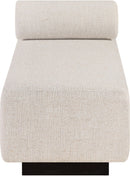 Zephyr - Linen Textured Fabric Upholstered Chaise - Painted Black Base