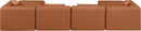 Cube - 6 Piece Modular Double Chaise Sectional - Cognac