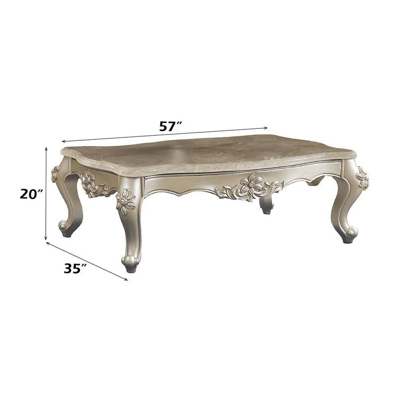Bently - Coffee Table - Marble Top & Champagne