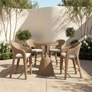 Seacrest - Tempered Glass Top And Wicker Outdoor Patio Counter Height Table