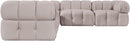 Orin - Velvet 5 Piece Modular Corner Sectional