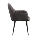 Caspian - Side Chair (Set of 2) - Dark Gray Fabric & Black