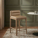 Ellis - Vegan Leather Upholstered Counter Stool (Set of 2) - Tan