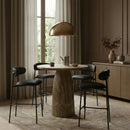Lupita - Vegan Leather Upholstered Bar Stool With Matte Black Frame (Set of 2)
