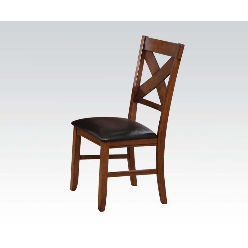 Apollo - Side Chair (Set of 2) - Espresso Synthetic Leather & Walnut