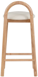 Calvin - Faux Leather Stool - Light Brown Legs