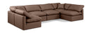 Indulge - Faux Leather 6 Piece Modular U-Shaped Sectional