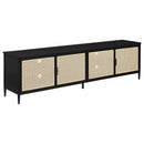 Amherst - 78" 4-Door Metal TV Stand Media Console - Black