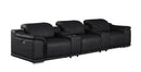 2679 - Genuine Leather Sofa With 3 Power Recliners & Dual Storage Consoles