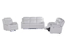 U6026 - 3 Piece Living Room Set (Reclining Sofa, Console Reclining Loveseat With Speaker, Glider Recliner With LED) - White