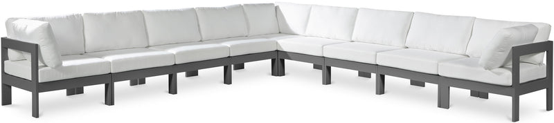 Nizuc - Outdoor Patio 9 Piece Modular Sectional With Gray Frame