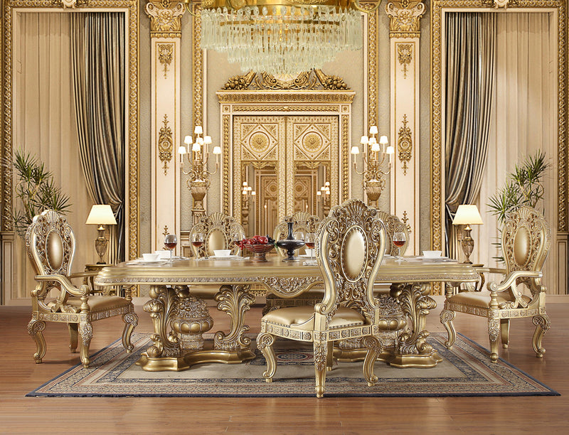Seville - Dining Table With Pedestal Base - Gold
