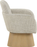 Marlowe - Linen Textured Fabric Upholstered Swivel Accent Chair - Stained Natural