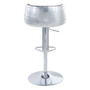 Brancaster - 41" Adjustable Stool With Swivel - Vintage Brown Top Grain Leather & Aluminum