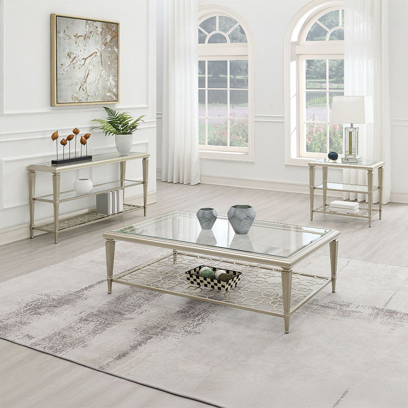 Zaba - Coffee Table - Glass Top & Silver