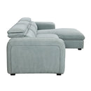 Zavala - Sectional Sofa With Sleeper & Storage - Light Green Chenille