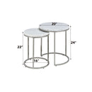 Zaidee - Nesting Table Set - Marble Top & Nickel