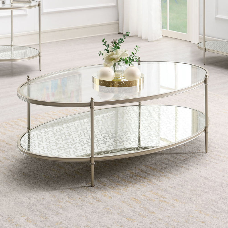 Zaba - Coffee Table - Glass Top & Champagne