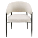 Jirina - Chenille Arm Chair With Metal Legs (Set of 2) - Beige & Black