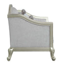 Qunsia - Sofa With 5 Pillows - Light Gray Linen & Champagne