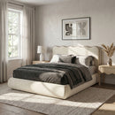 Tempo - Velvet Upholstered Bed - Cream