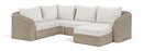 Seacrest - 123.25" Olefin Water Resistant And Wicker 5 Piece Outdoor Patio Modular Sectional