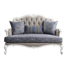 Ciddrenar - Loveseat With 3 Pillows - Fabric & White