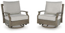 Rainier Ranch - Swivel Glider Chair With Cushion - Brown / Beige